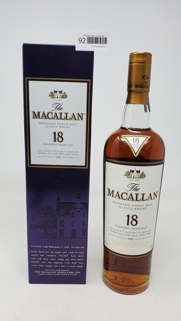 Macallan 1992 18 Year Old